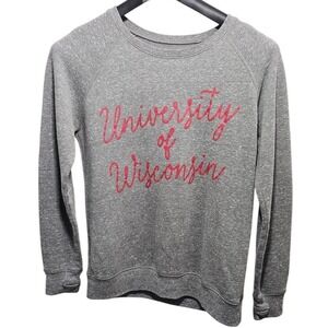 Pressbox University of Wisconsin Badgers Sweatshirt Gray Womens Large Thumbhole